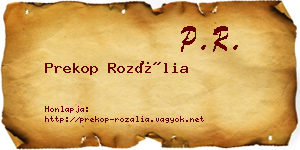 Prekop Rozália névjegykártya
